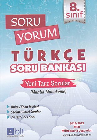 Bulut Eğitim 8.Sınıf Soru Yorum Türkçe Soru Bankası